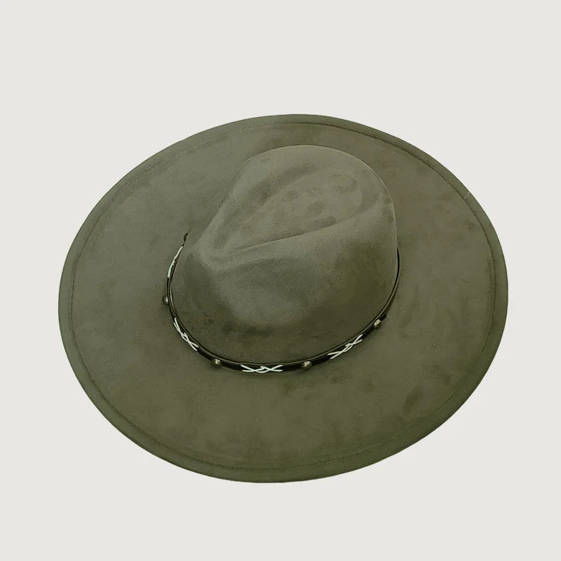"Wide-Brim" Fedora (vegan-suede)
