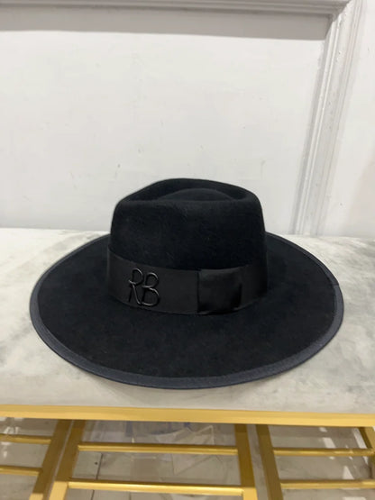 "Classic Black Fedora" w/ embellished trim
