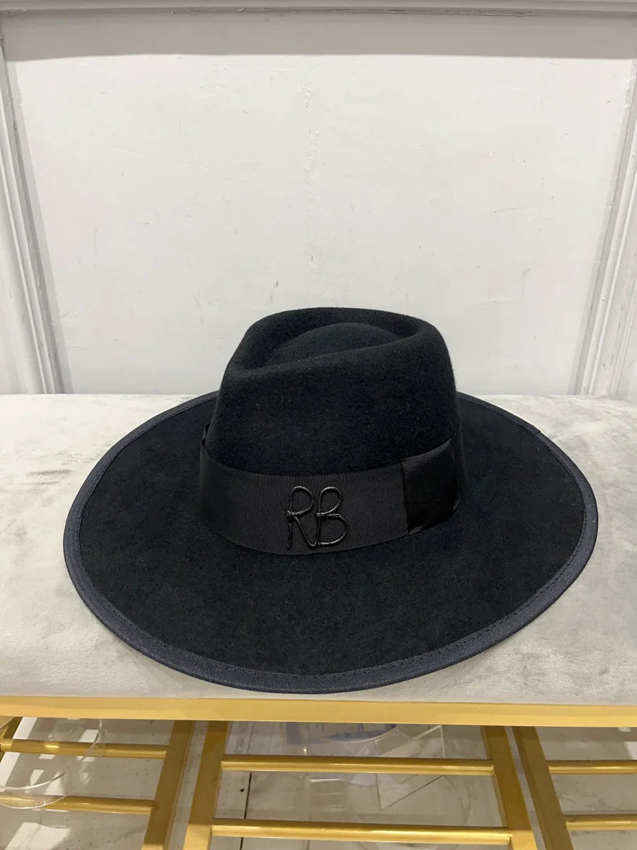 "Classic Black Fedora" w/ embellished trim